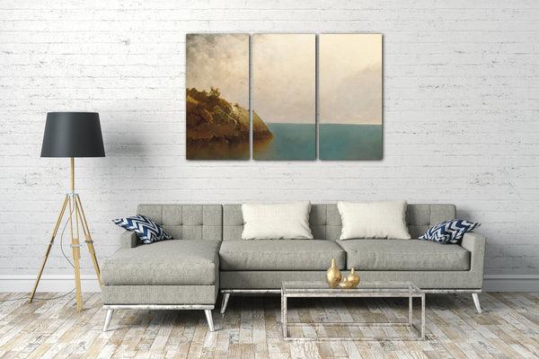 Top-Angebot Kunstdruck John Frederick Kensett - Ein nebeliger Himmel Leinwand auf Keilrahmen gespannt