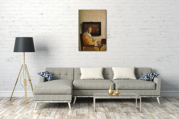 Top-Angebot Kunstdruck Nachahmer von Johannes Vermeer - Eine lesende junge Frau Leinwand auf Keilrahmen gespannt