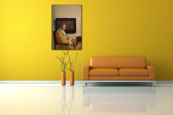 Top-Angebot Kunstdruck Nachahmer von Johannes Vermeer - Eine lesende junge Frau Leinwand auf Keilrahmen gespannt