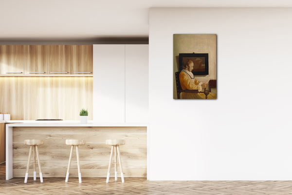 Top-Angebot Kunstdruck Nachahmer von Johannes Vermeer - Eine lesende junge Frau Leinwand auf Keilrahmen gespannt