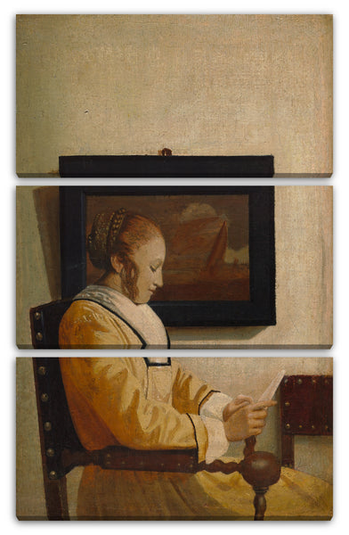 Leinwandbild Nachahmer von Johannes Vermeer - Eine lesende junge Frau