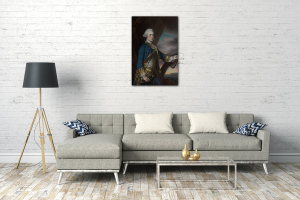 Top-Angebot Kunstdruck Francis Cotes - Admiral Harry Paulet (1719 / 20-1794), sechster Herzog von Bolton Leinwand auf Keilrahmen gespannt