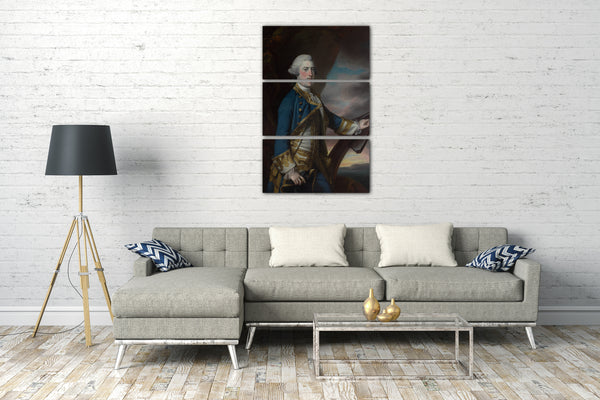 Top-Angebot Kunstdruck Francis Cotes - Admiral Harry Paulet (1719 / 20-1794), sechster Herzog von Bolton Leinwand auf Keilrahmen gespannt