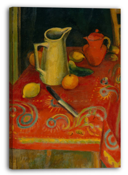 Leinwandbild Samuel Halpert - Die rote Tischdecke