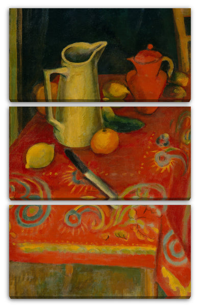 Leinwandbild Samuel Halpert - Die rote Tischdecke