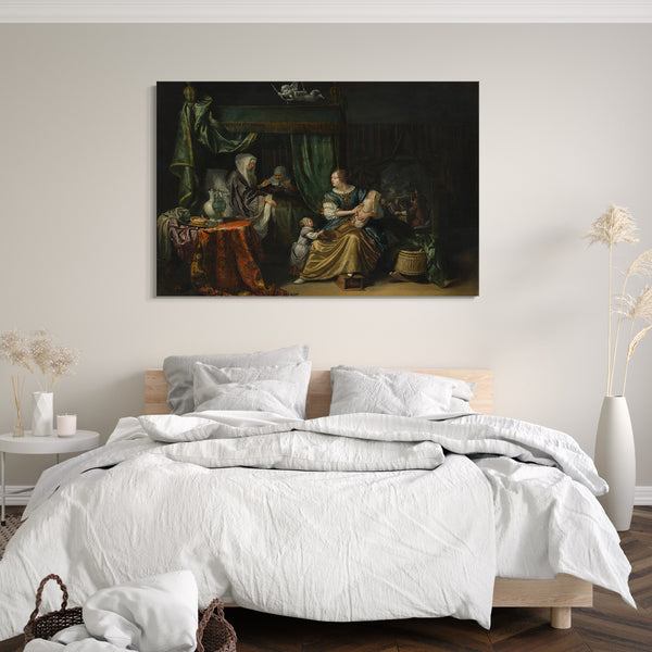 Top-Angebot Kunstdruck Matthijs Naiveu - Das neugeborene Baby Leinwand auf Keilrahmen gespannt