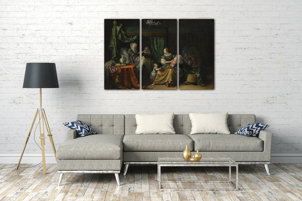 Top-Angebot Kunstdruck Matthijs Naiveu - Das neugeborene Baby Leinwand auf Keilrahmen gespannt