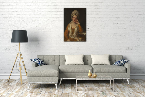 Top-Angebot Kunstdruck Sir Joshua Reynolds - Mrs. Horton, später Viscountess Maynard (gest. 1814/15) Leinwand auf Keilrahmen gespannt