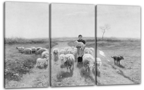 Leinwandbild Anton Mauve - Eine Hirtin und ihre Herde