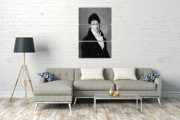 Top-Angebot Kunstdruck Französischer Maler - Portrait eines Mannes in einem blauen Mantel Leinwand auf Keilrahmen gespannt