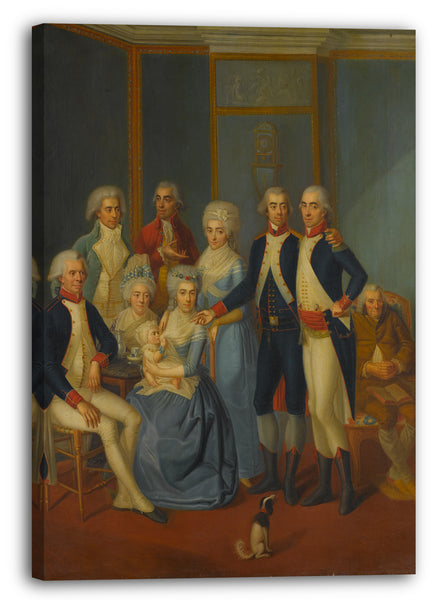 Top-Angebot Kunstdruck Maler des frühen 19. Jahrhunderts - Portrait einer Militärfamilie Leinwand auf Keilrahmen gespannt