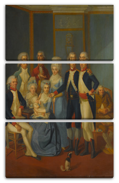 Leinwandbild Maler des frühen 19. Jahrhunderts - Portrait einer Militärfamilie