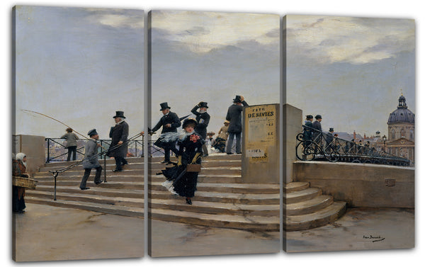 Leinwandbild Jean Béraud - Ein windiger Tag auf der Pont des Arts
