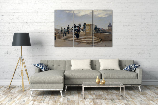 Top-Angebot Kunstdruck Jean Béraud - Ein windiger Tag auf der Pont des Arts Leinwand auf Keilrahmen gespannt