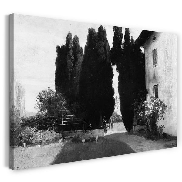 Top-Angebot Kunstdruck Friedrich August von Kaulbach - Italienischer Garten Leinwand auf Keilrahmen gespannt