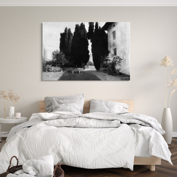 Top-Angebot Kunstdruck Friedrich August von Kaulbach - Italienischer Garten Leinwand auf Keilrahmen gespannt