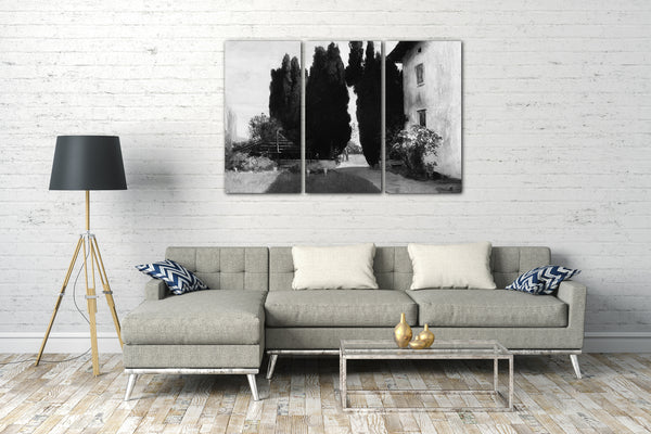 Top-Angebot Kunstdruck Friedrich August von Kaulbach - Italienischer Garten Leinwand auf Keilrahmen gespannt