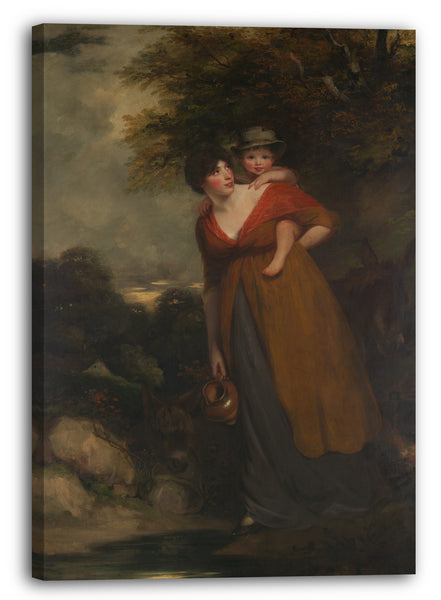 Top-Angebot Kunstdruck John Hoppner - Mrs. Richard Brinsley Sheridan (Hester Jane Ogle, 1775 / 76-1817) und ihr Sohn (Charles Brinsley Sheridan, 1796-1843) Leinwand auf Keilrahmen gespannt
