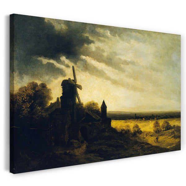 Top-Angebot Kunstdruck Georges Michel - Die Mühle von Montmartre Leinwand auf Keilrahmen gespannt