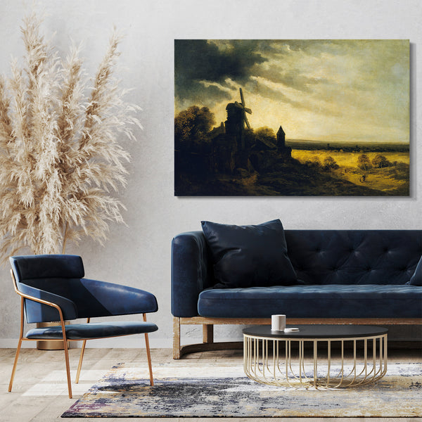 Top-Angebot Kunstdruck Georges Michel - Die Mühle von Montmartre Leinwand auf Keilrahmen gespannt