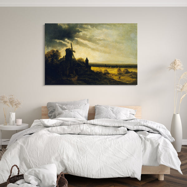 Top-Angebot Kunstdruck Georges Michel - Die Mühle von Montmartre Leinwand auf Keilrahmen gespannt