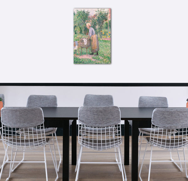 Top-Angebot Kunstdruck Camille Pissarro - Eine Wäscherin in Éragny Leinwand auf Keilrahmen gespannt