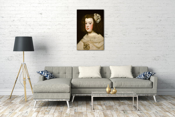 Top-Angebot Kunstdruck Werkstatt von Diego Rodríguez de Silva und Velázquez - María Teresa, Infantin von Spanien Leinwand auf Keilrahmen gespannt