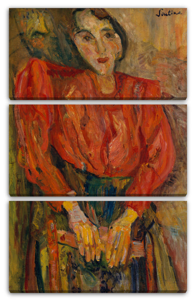 Leinwandbild Chaim Soutine - Frau in roter Bluse