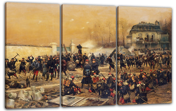 Leinwandbild Édouard Detaille - Die Verteidigung von Champigny
