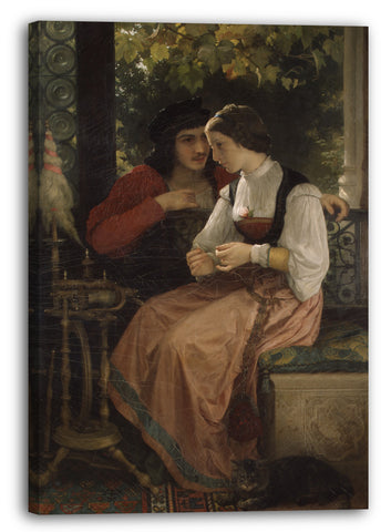 Top-Angebot Kunstdruck William Bouguereau - Der Antrag Leinwand auf Keilrahmen gespannt