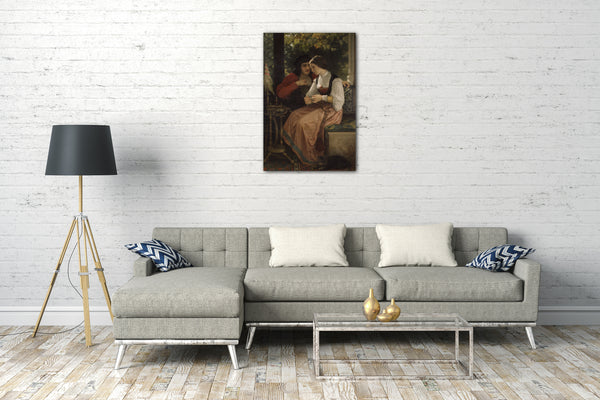Top-Angebot Kunstdruck William Bouguereau - Der Antrag Leinwand auf Keilrahmen gespannt