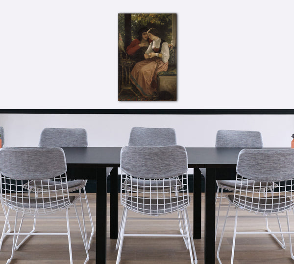 Top-Angebot Kunstdruck William Bouguereau - Der Antrag Leinwand auf Keilrahmen gespannt