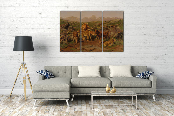 Top-Angebot Kunstdruck Rosa Bonheur - Entwöhnung der Kälber Leinwand auf Keilrahmen gespannt
