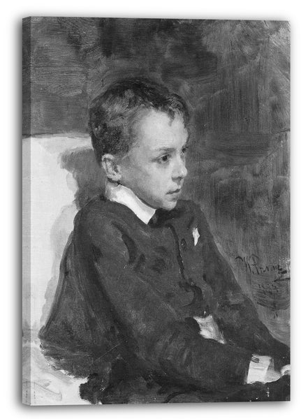Top-Angebot Kunstdruck Ilja Jefimowitsch Repin - Portrait eines Jungen Leinwand auf Keilrahmen gespannt