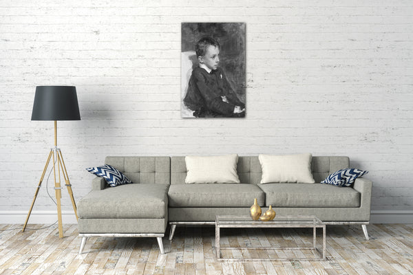 Top-Angebot Kunstdruck Ilja Jefimowitsch Repin - Portrait eines Jungen Leinwand auf Keilrahmen gespannt