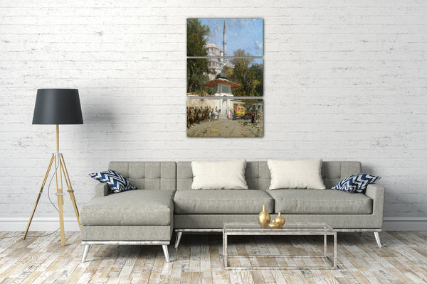 Top-Angebot Kunstdruck Alberto Pasini - Eine Moschee Leinwand auf Keilrahmen gespannt