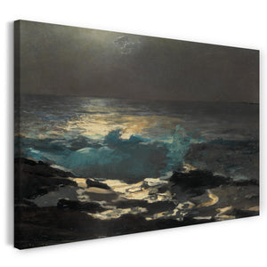 Top-Angebot Kunstdruck Winslow Homer - Mondschein, Wood Island Light Leinwand auf Keilrahmen gespannt