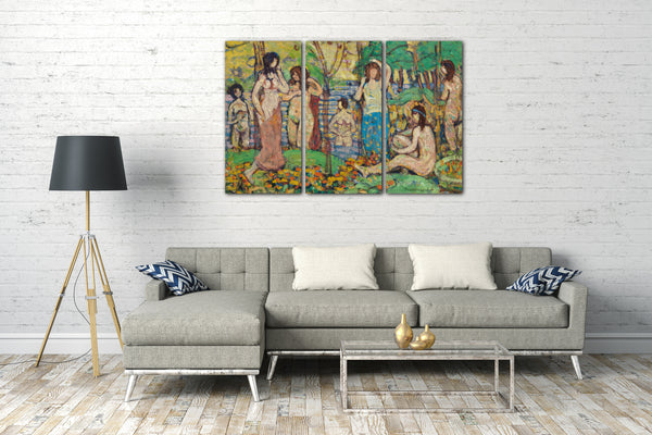 Top-Angebot Kunstdruck Maurice Brazil Prendergast - Strand Nr. 3 Leinwand auf Keilrahmen gespannt