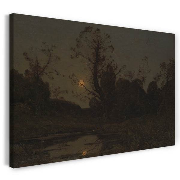 Top-Angebot Kunstdruck Henri-Joseph Harpignies - Mondaufgang Leinwand auf Keilrahmen gespannt