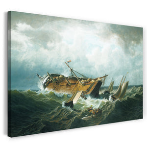 Top-Angebot Kunstdruck William Bradford - Schiffswrack vor Nantucket (Wrack bei Nantucket nach einem Sturm) Leinwand auf Keilrahmen gespannt