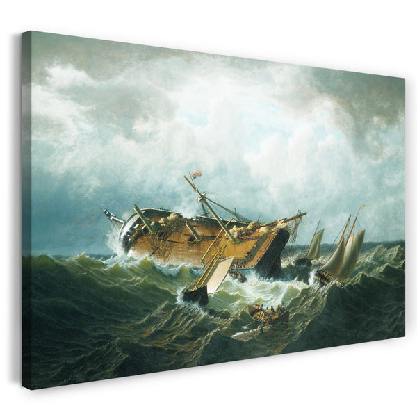 Top-Angebot Kunstdruck William Bradford - Schiffswrack vor Nantucket (Wrack bei Nantucket nach einem Sturm) Leinwand auf Keilrahmen gespannt