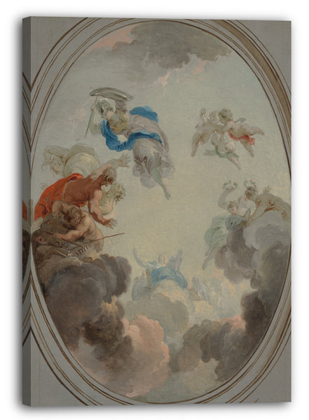 Top-Angebot Kunstdruck Jacob de Wit - Allegorie des Regierens: Weisheit, die Zwietracht besiegt Leinwand auf Keilrahmen gespannt