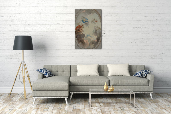 Top-Angebot Kunstdruck Jacob de Wit - Allegorie des Regierens: Weisheit, die Zwietracht besiegt Leinwand auf Keilrahmen gespannt