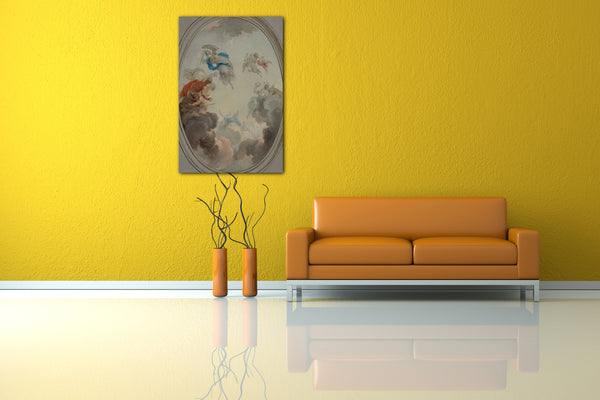 Top-Angebot Kunstdruck Jacob de Wit - Allegorie des Regierens: Weisheit, die Zwietracht besiegt Leinwand auf Keilrahmen gespannt