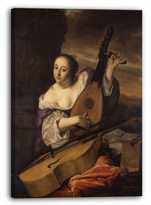 Top-Angebot Kunstdruck Bartholomeus van der Helst - Der Musiker Leinwand auf Keilrahmen gespannt