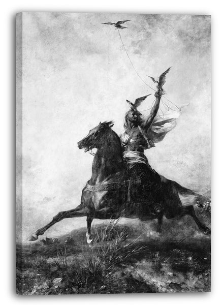 Top-Angebot Kunstdruck Eugène Fromentin - Der arabische Falkner Leinwand auf Keilrahmen gespannt