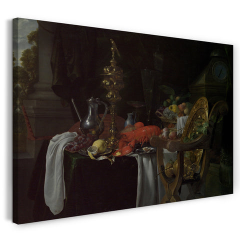 Top-Angebot Kunstdruck Jan Davidsz de Heem - Stillleben: Eine Bankettszene Leinwand auf Keilrahmen gespannt