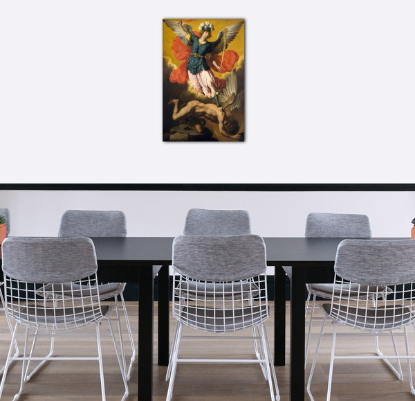 Top-Angebot Kunstdruck Ignacio de Ries - Heiliger Michael der Erzengel Leinwand auf Keilrahmen gespannt