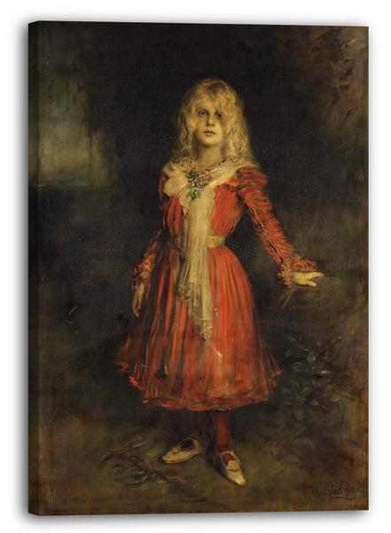 Top-Angebot Kunstdruck Franz von Lenbach - Marion Lenbach (1892-1947), die Tochter des Künstlers Leinwand auf Keilrahmen gespannt