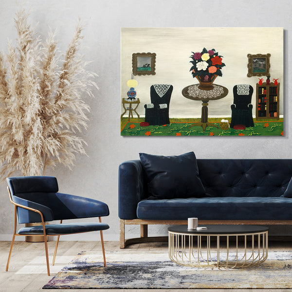 Top-Angebot Kunstdruck Horaz Pippin - Viktorianisches Interieur II Leinwand auf Keilrahmen gespannt